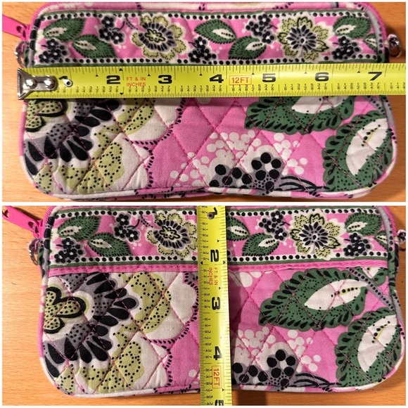 Vera Bradley Set of 3 in Maroon Pink Burgundy Patterns EUC Mini Bags & Zip Pouch - Picture 11 of 16